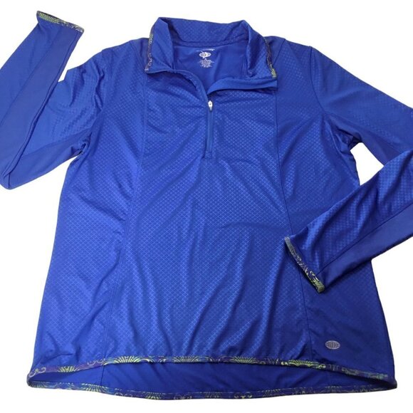 Reel Legends 1/4 Zip Fishing Shirt Top Long Sleeve Women's Size XL Blue Pullover - Picture 8 of 11